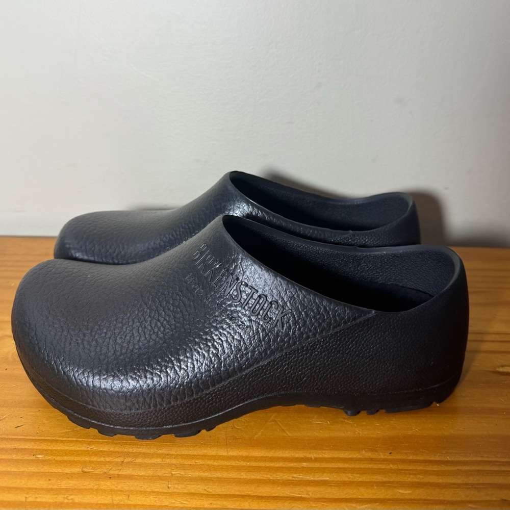 Birkenstock Profi Birki Black Slip On Work Clog Shoe sz 38 Womans 7 Mens 5